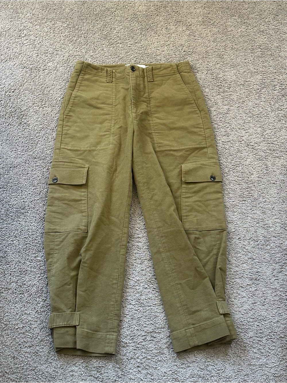 Proenza Schouler White Label Olive Green Cargo Pants - Casual Utility Style 10